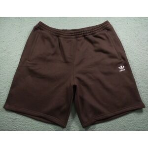 Adidas Originals Shorts Mens Size 2XL Brown Essential Fleece Zipped Pockets NWT